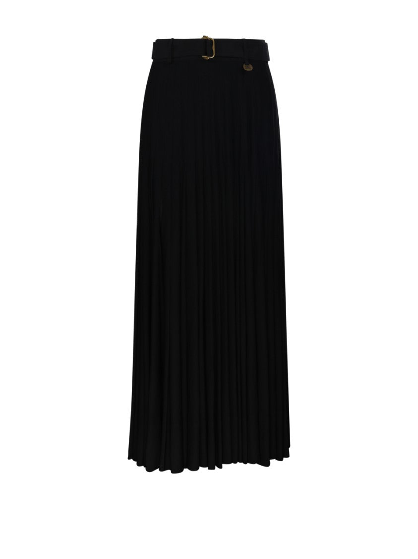 Burberry Pleated Black Maxi Skirt