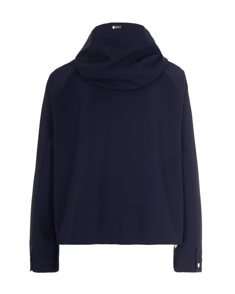 Herno Short Waterproof Neoprene Jacket With Adjustable Hem