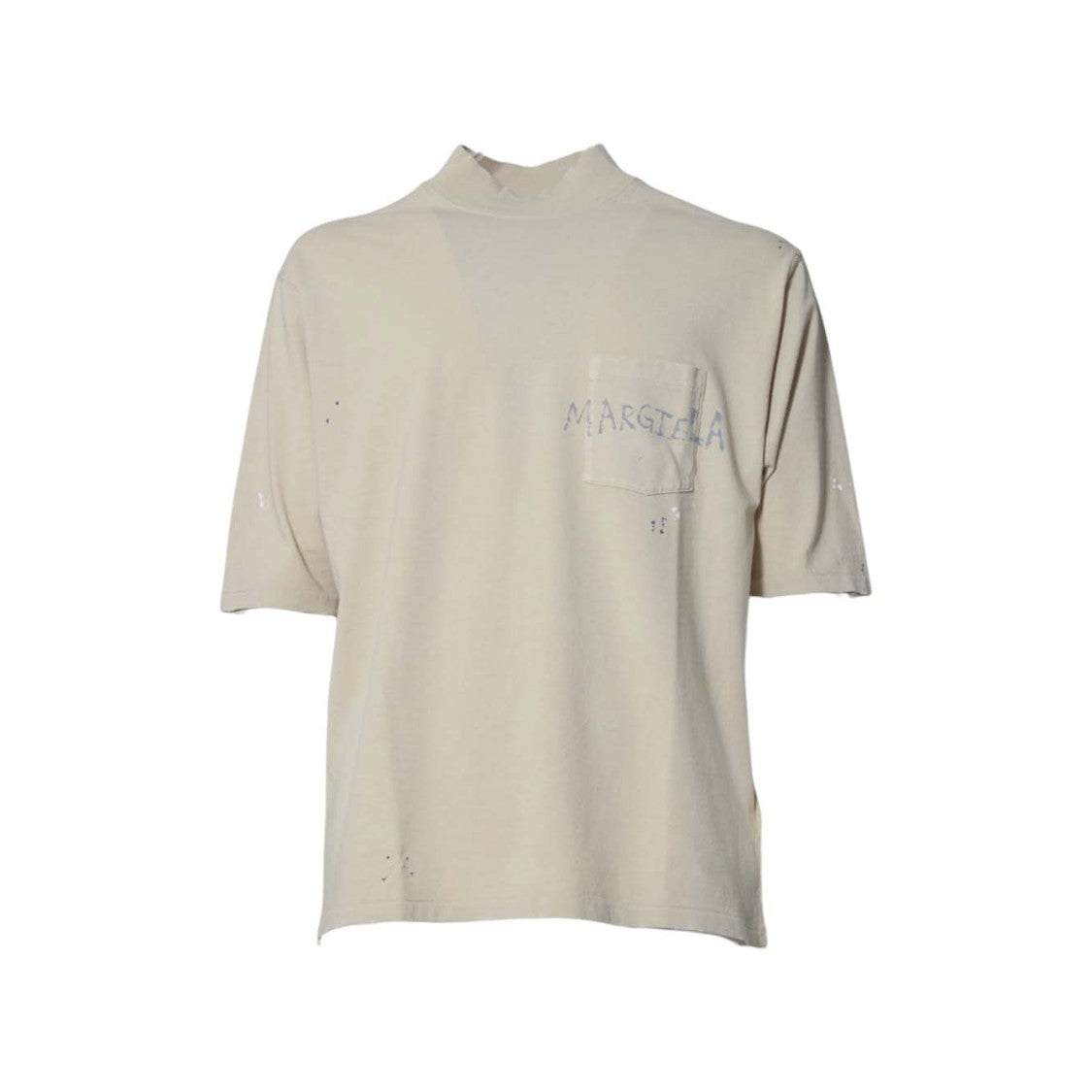 Maison Margiela Sand Cotton T-Shirt With Graffiti Logo