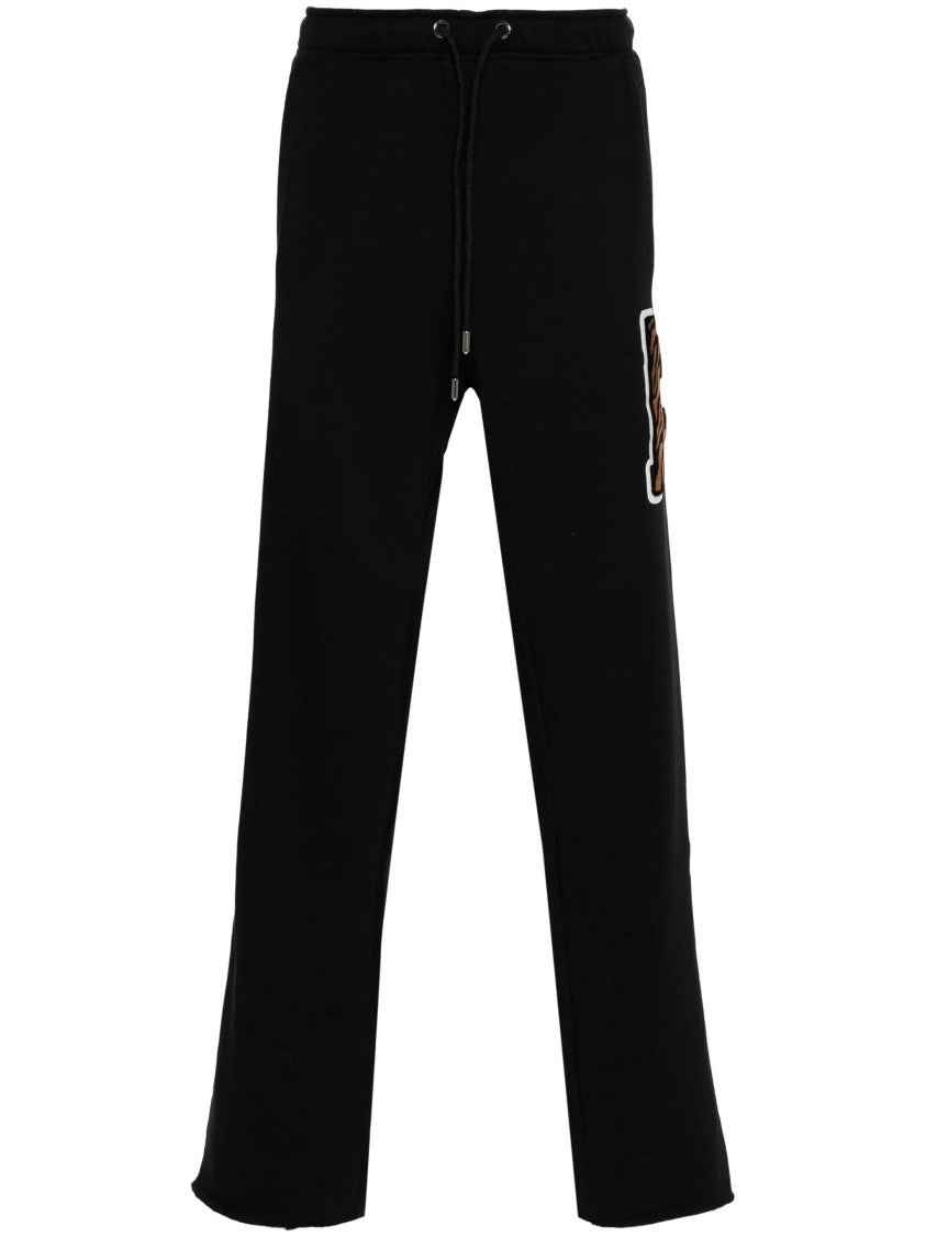 Just Cavalli Relaxed Fit Black Trousers With Drawstring Waist