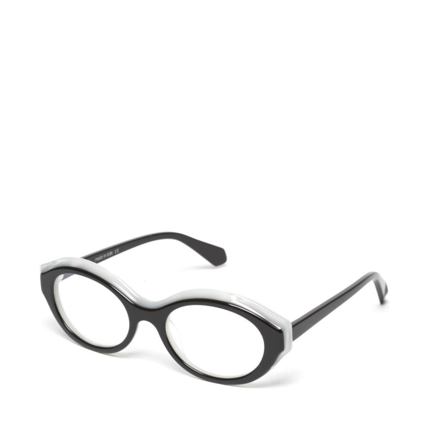Rewind Timeline Oval-Frame Eyeglasses With Contrasting Top Accent