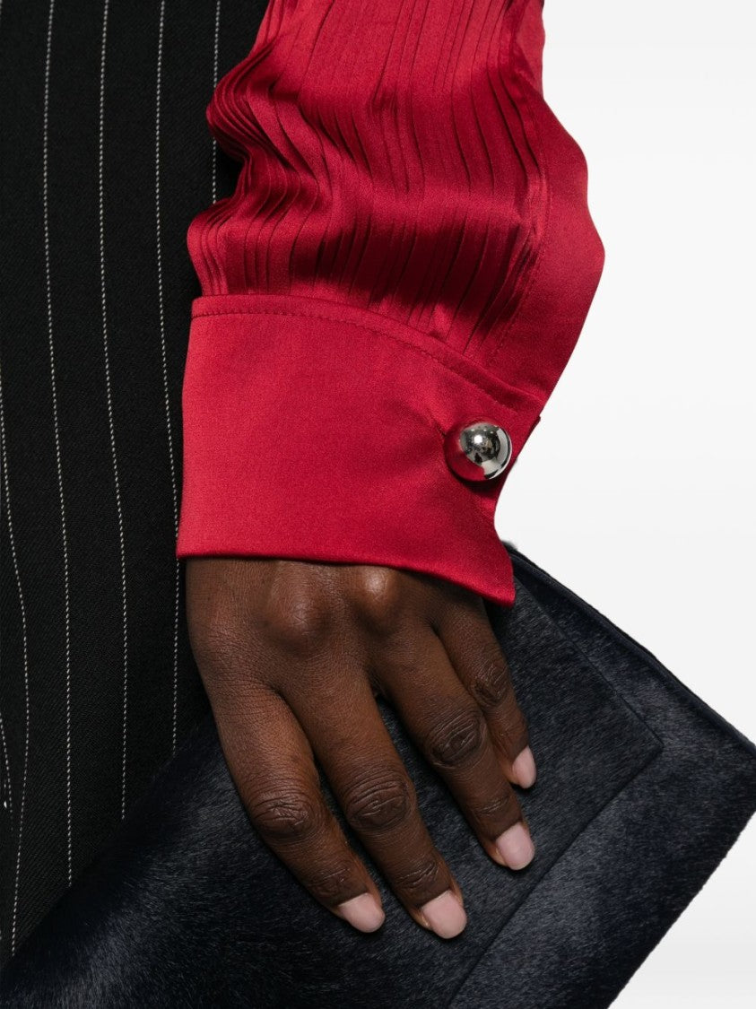 Lanvin Silk And Nylon Long-Sleeved Top With Ribbed Texture