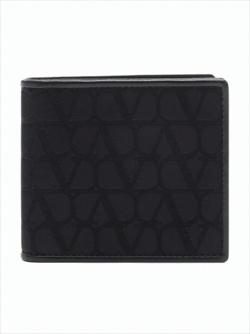 Valentino Garavani Bifold Wallet With Subtle Embossed Pattern