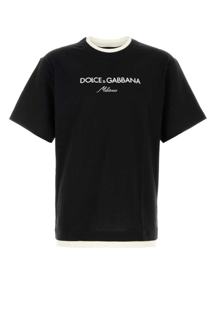 Dolce & Gabbana Relaxed Fit Black Cotton T-Shirt