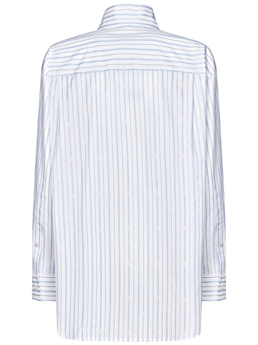 Alexander Mcqueen White Cotton Poplin Shirt With Skull Motif