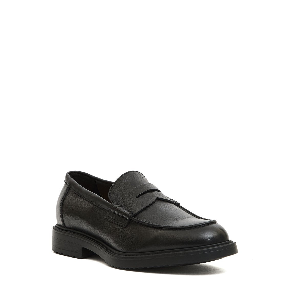 Doucal's Mocassino Penny Loafer With Textured Rubberized Leather