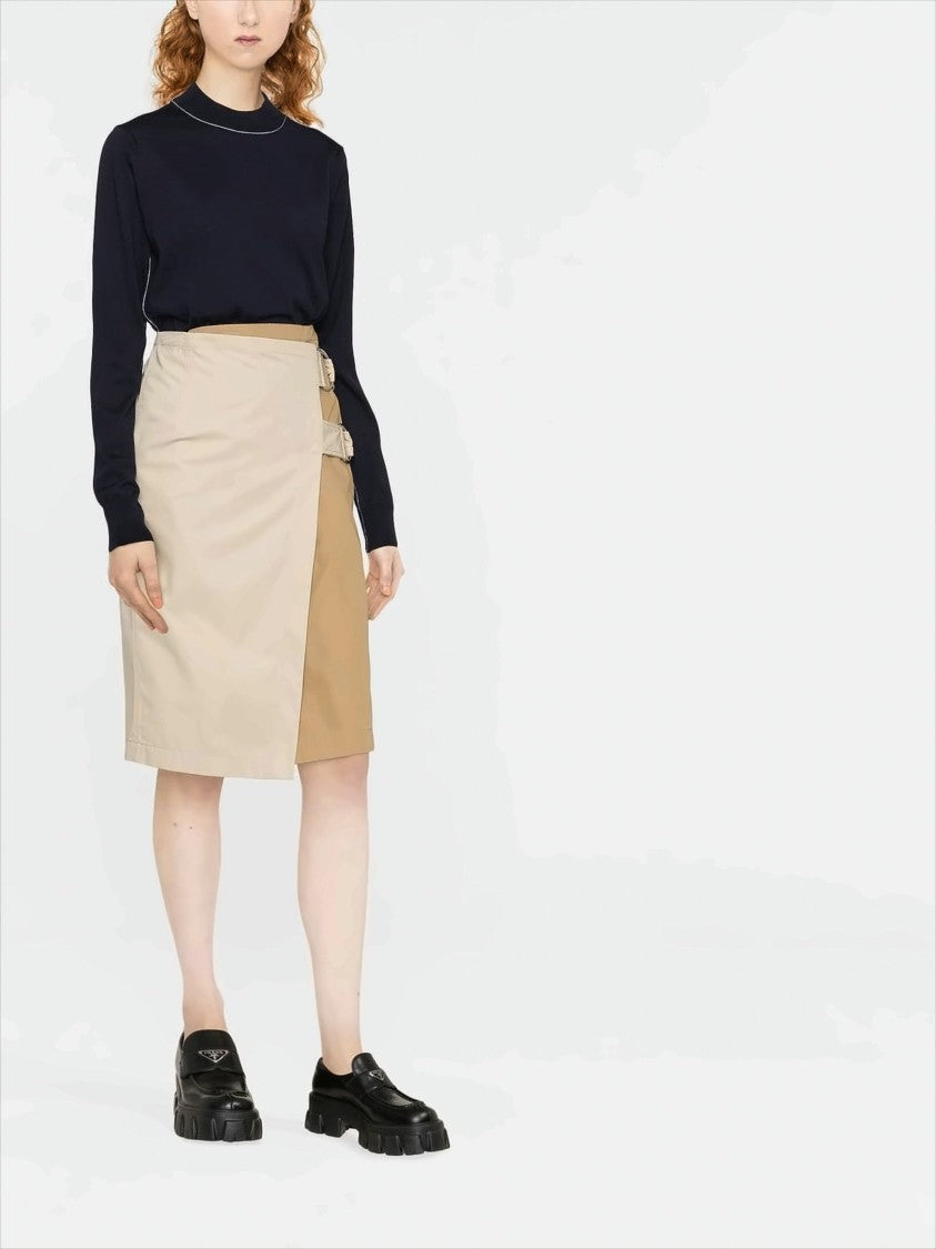 Maison Margiela Fitted Knit Top With High Neckline And Contrast Stitching