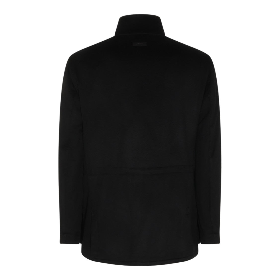 Lardini High Collar Minimalist Coat With Concealed Closure