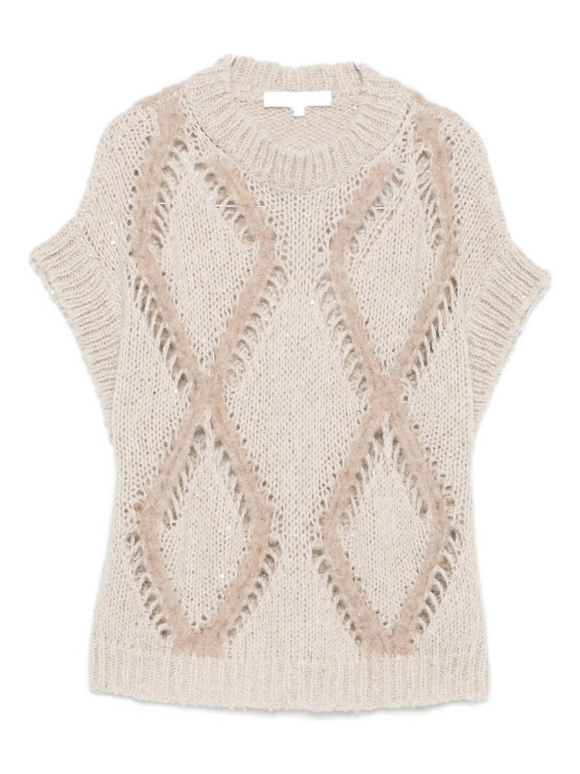 Antonelli Chunky Knit Beige Sweater
