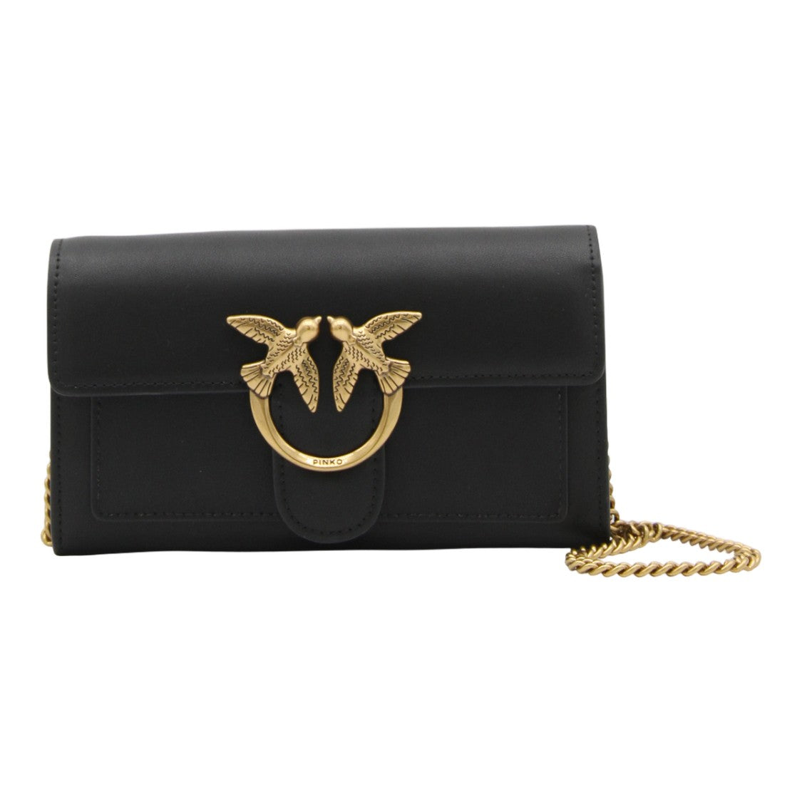 Pinko Rectangular Flap Shoulder Bag With Chain Strap