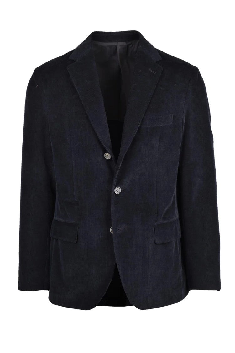 Eleventy Velvet Cotton Jacket - Black