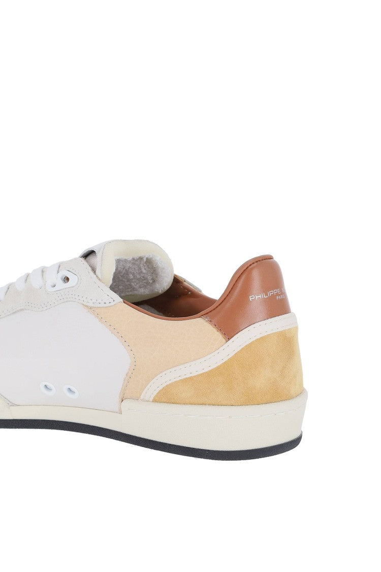 Philippe Model Pigalle Leather And Suede Brown Heel Sneakers