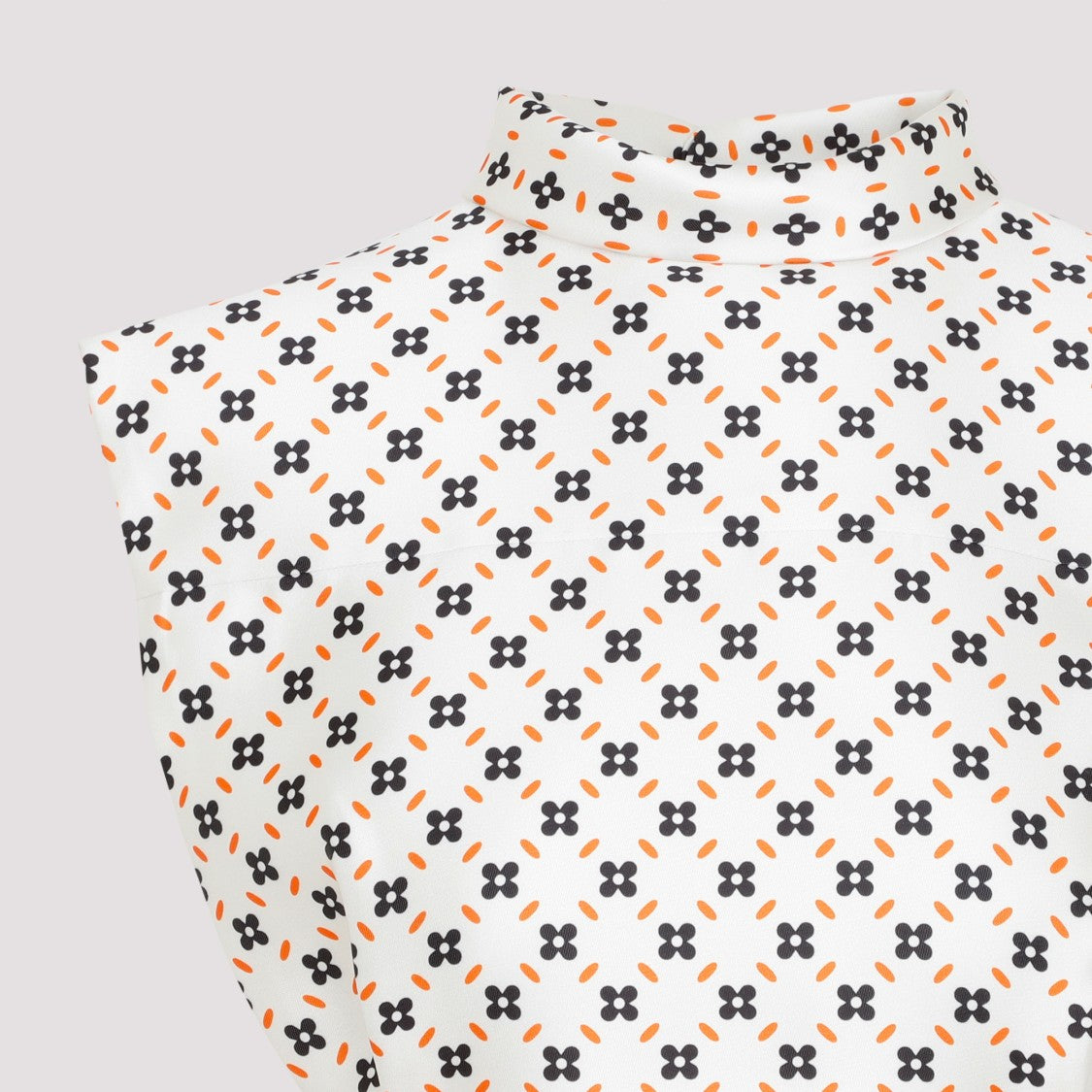 Lanvin Chalk Floral Cropped Sleeveless Top