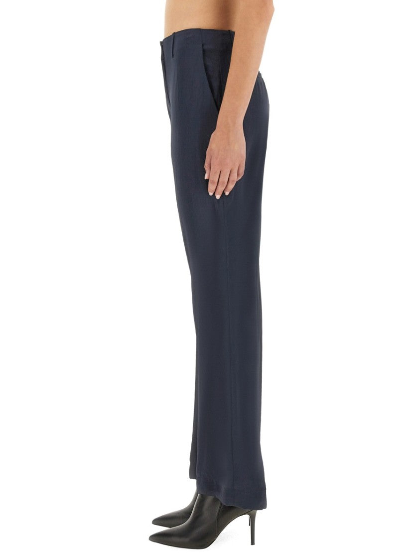 Theory Tailored Satin Pants With High Waist