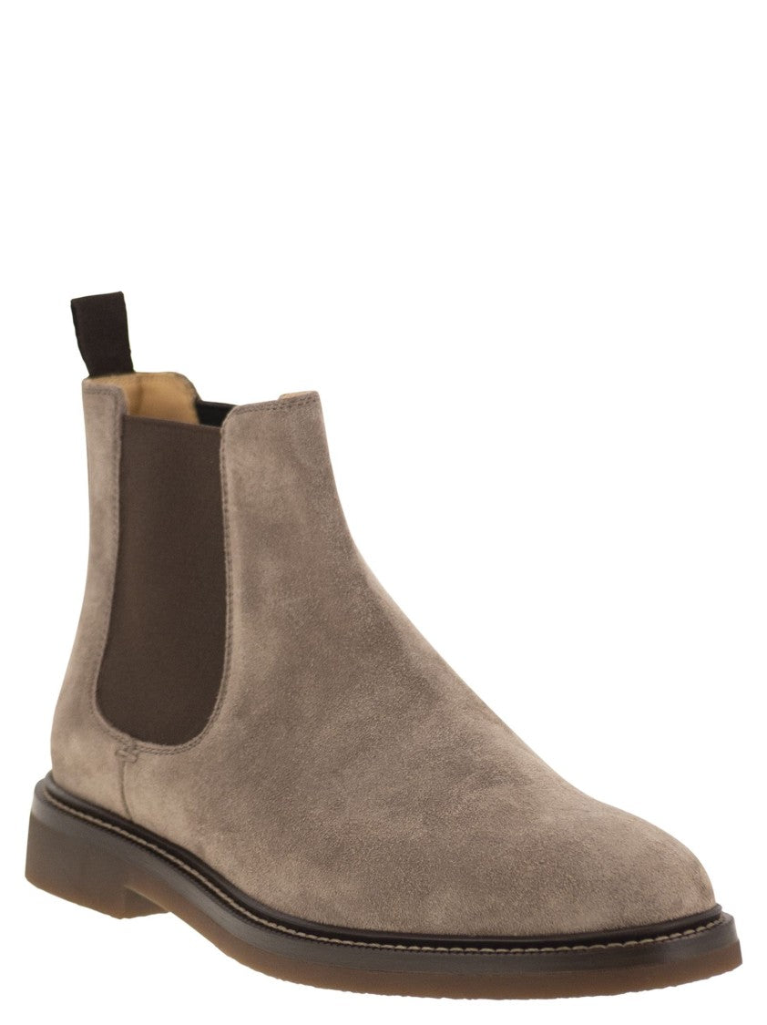 Brunello Cucinelli Chelsea Boot In Suede