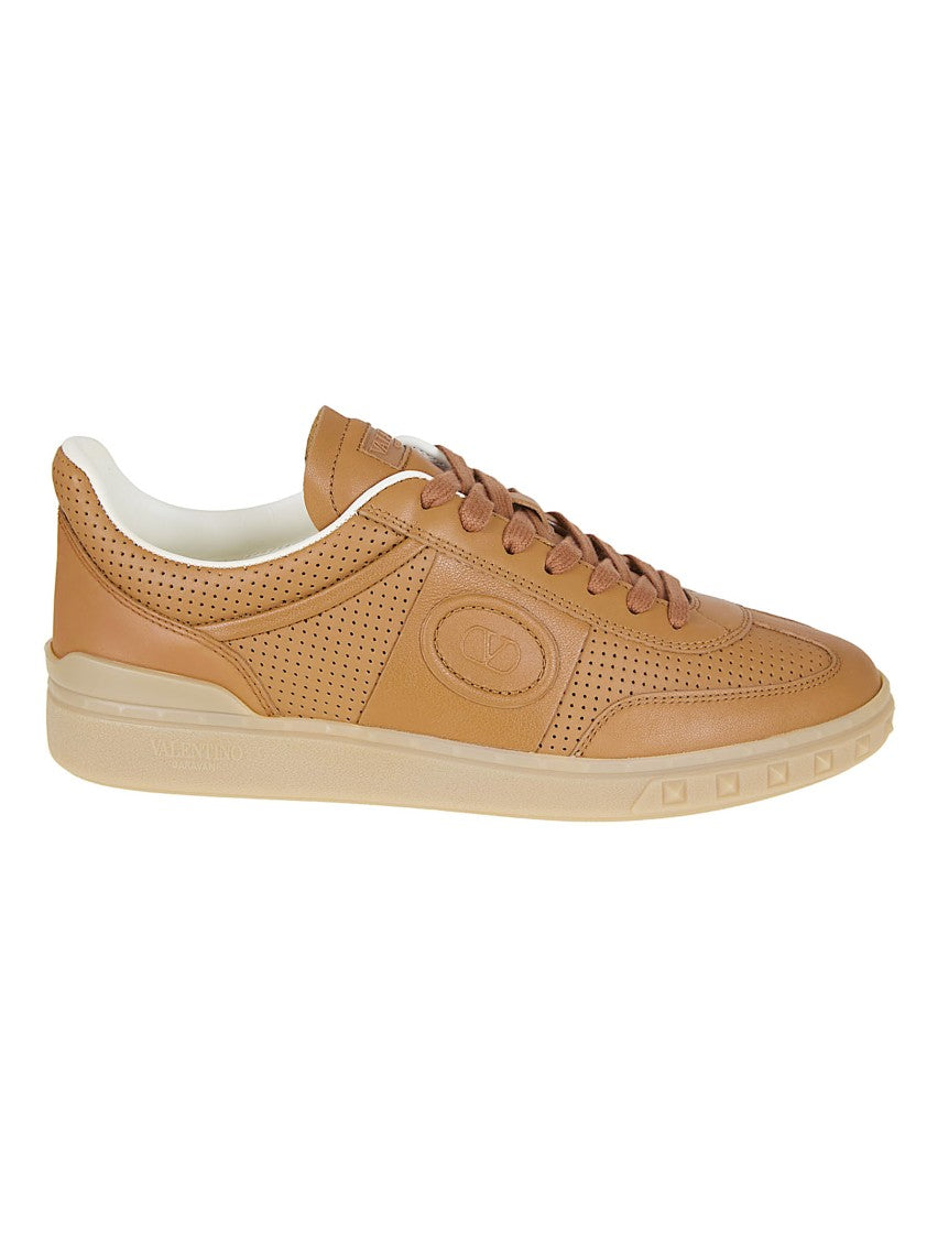 Valentino Garavani Perforated Nappa Leather Low-Top Sneakers With Signature Detailing