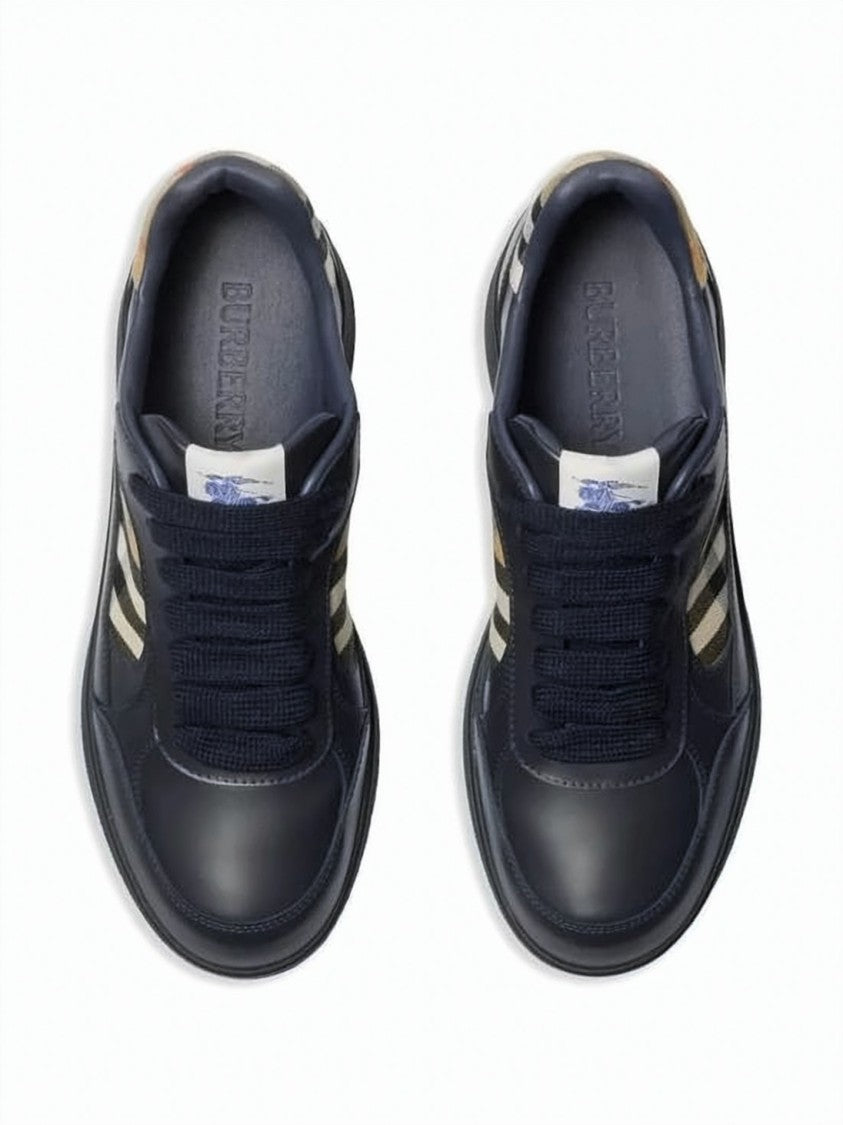 Burberry Low-Top Calf Leather Sneakers With Classic Check Accents