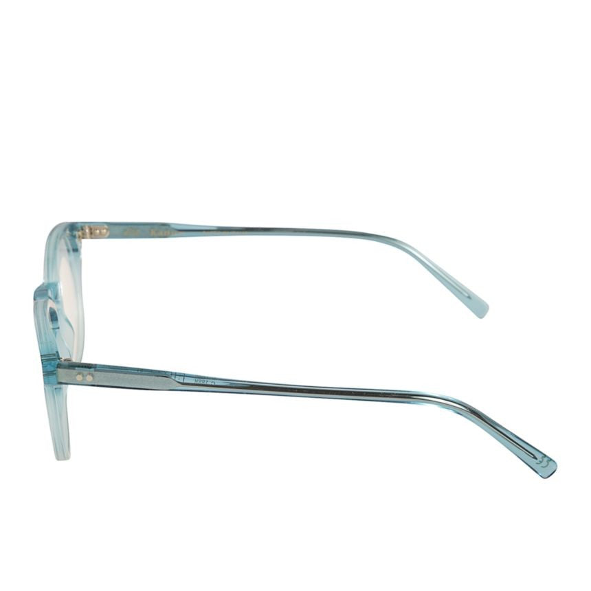 Kador Chyli/N Translucent Light Blue Rounded Eyeglasses With Metallic Accents