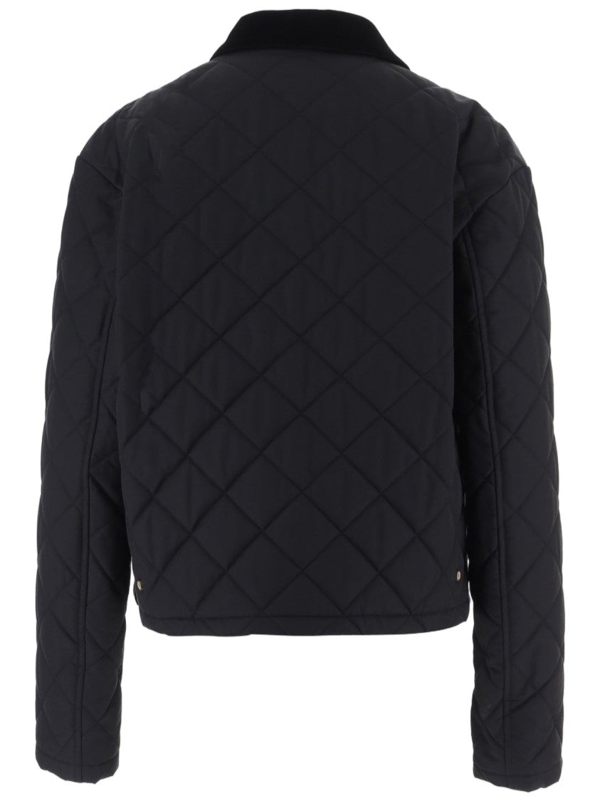 Salvatore Ferragamo Black Diamond Quilted Cotton-Blend Jacket