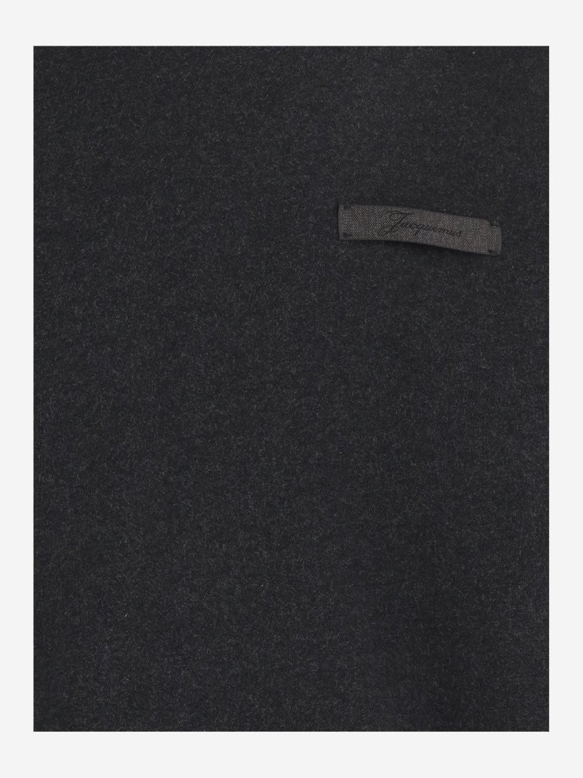 Jacquemus Dark Gray Ruban Oversized Cotton Fleece Sweatshirt