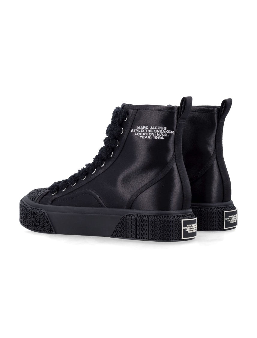 Marc Jacobs The High Top Black Satin Woman's Sneakers