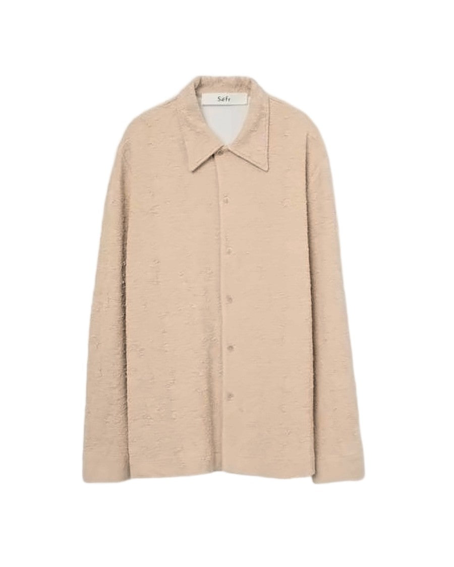 Séfr Textured Long-Sleeve Sweater With Classic Collar