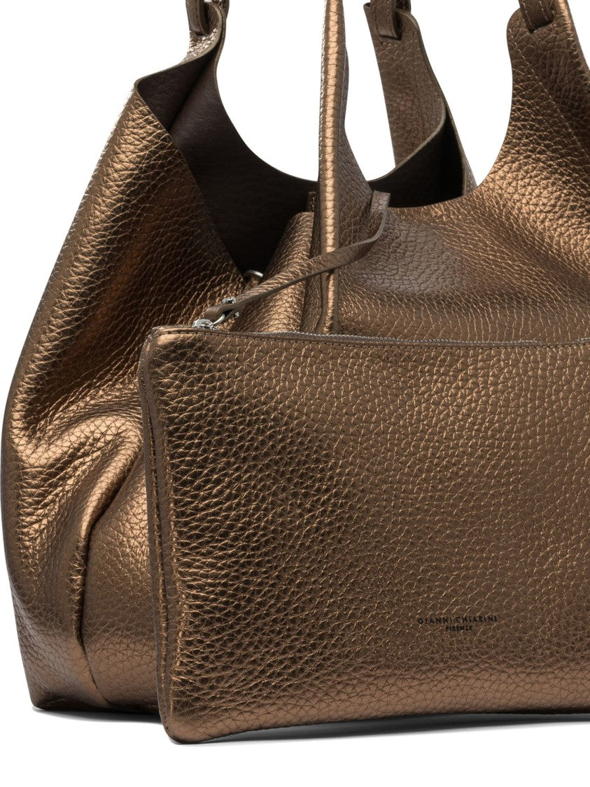 Gianni Chiarini Bronze Leather Shoulder Bag