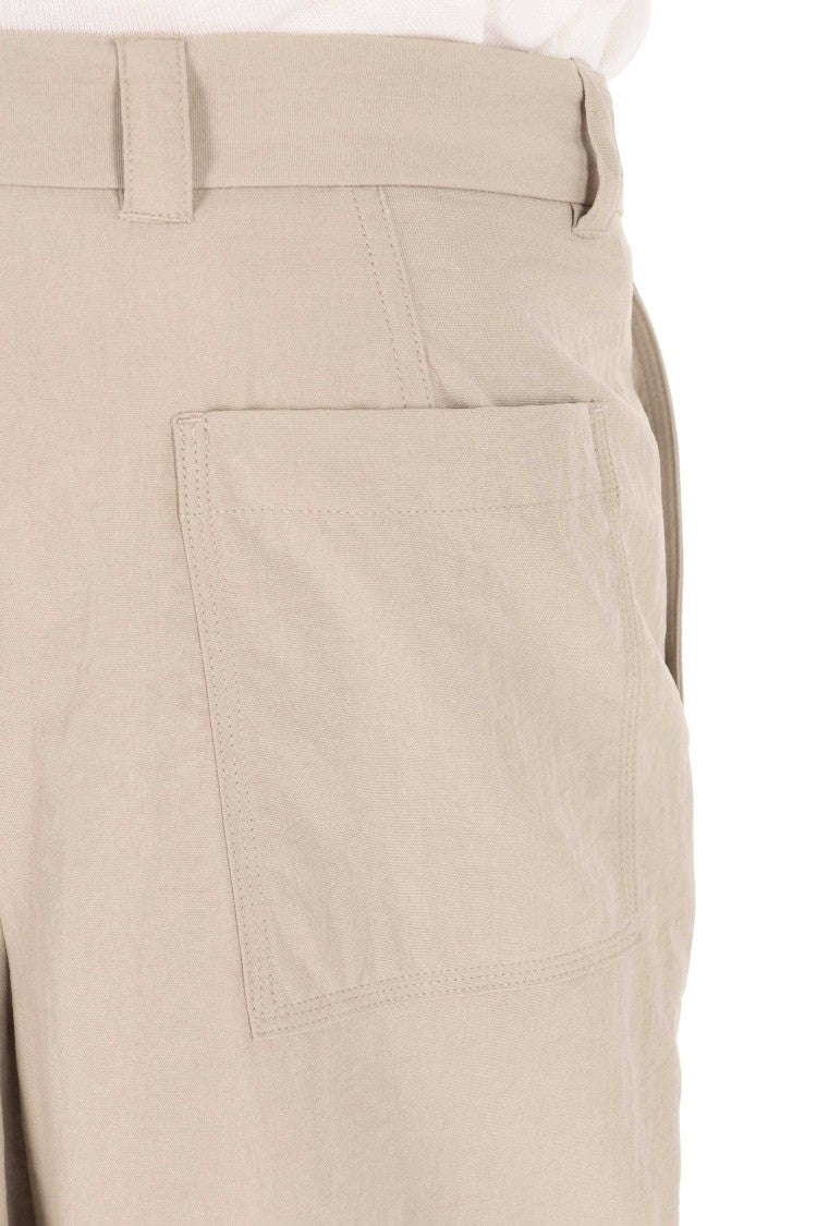 Maison Kitsuné Adjustable Hem Cropped Canvas Pants