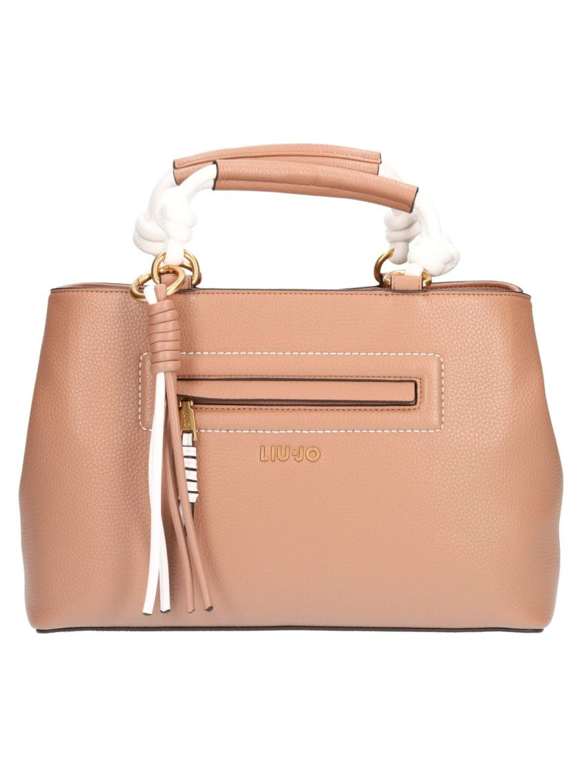 Liu Jo Beige Handbag In Brown Textured Eco-Leather