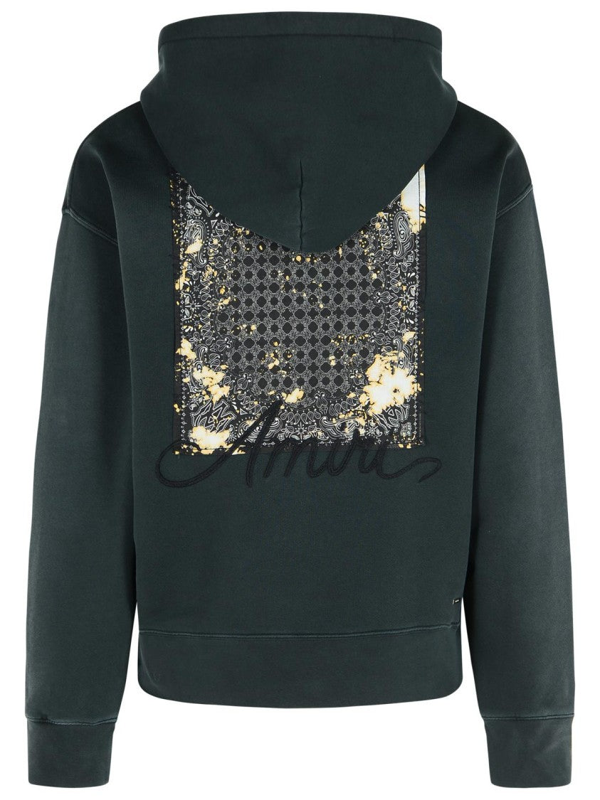 Amiri Bleach Bandana' Black Cotton Sweatshirt