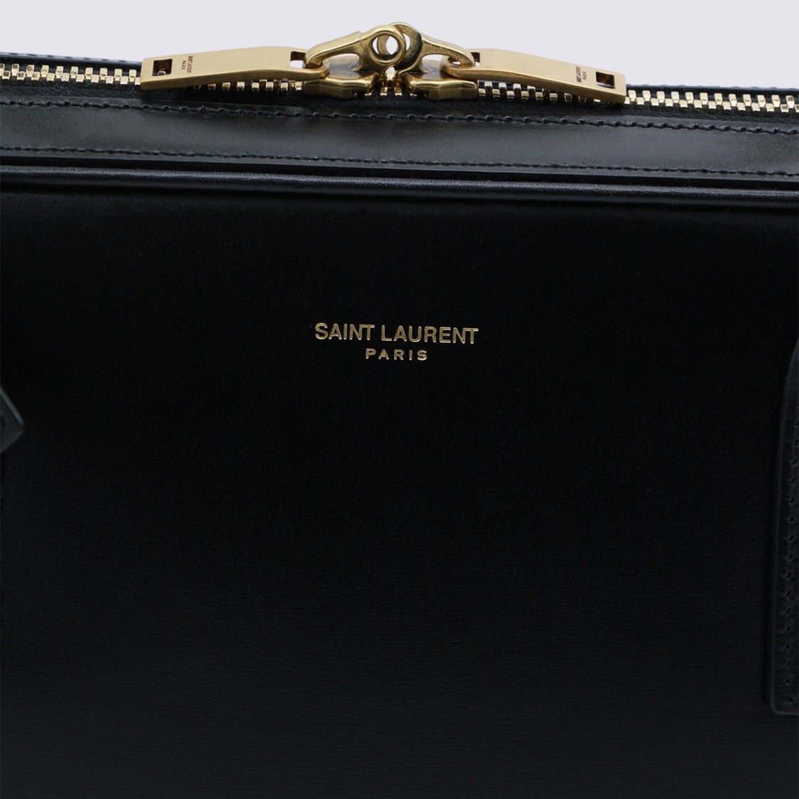 Saint Laurent Rectangular Black Bag With Smooth Finish And Gold-Tone Hardware