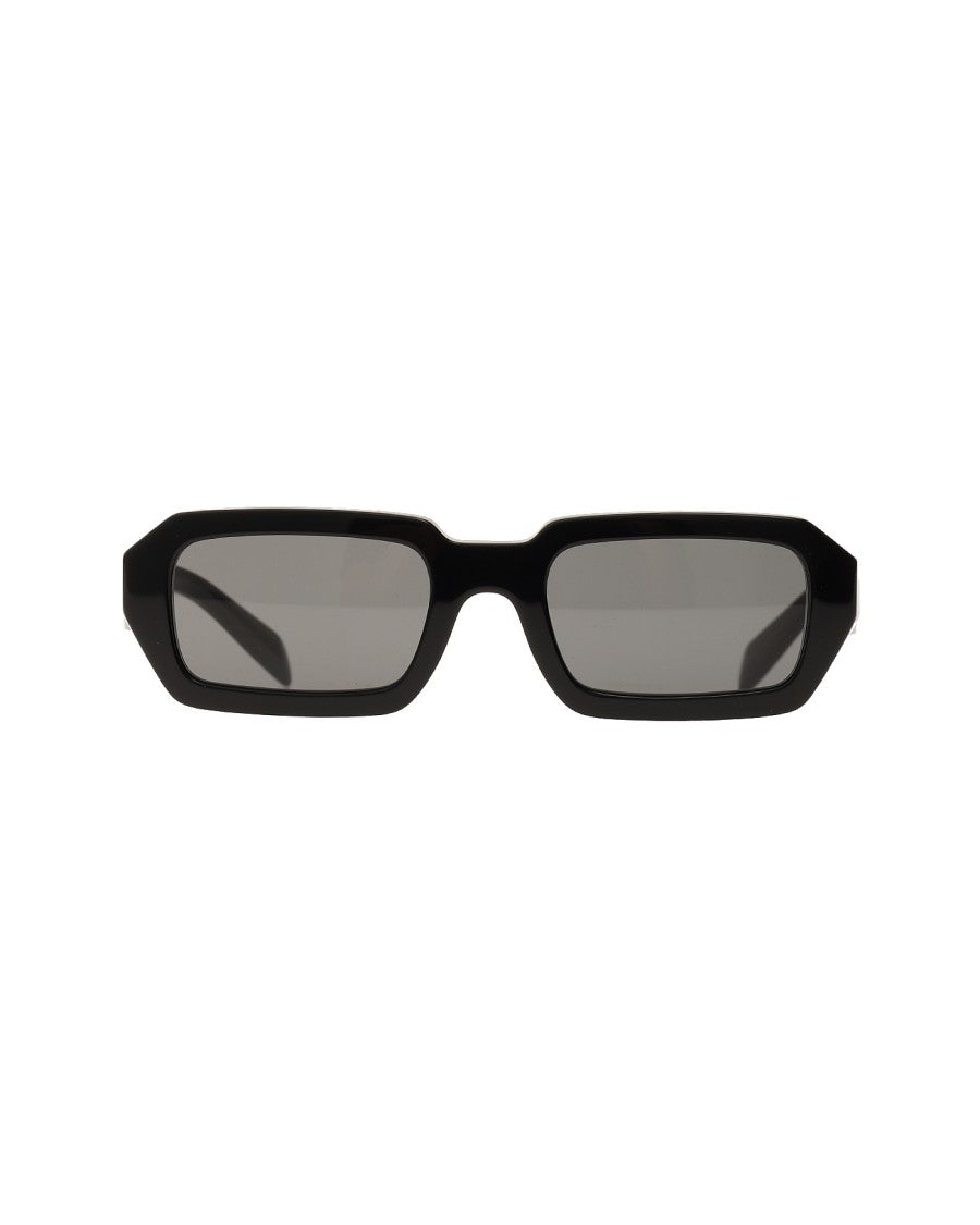 Prada Acetate Geometric Sunglasses With Dark Grey Lenses
