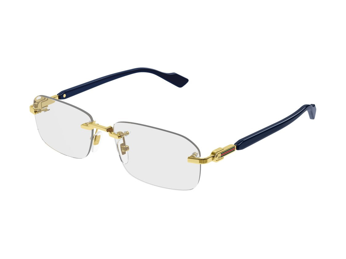 Gucci Gold Gg1221o Metal Rimless Rectangular Eyeglasses