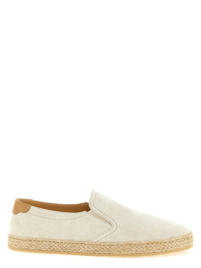 Brunello Cucinelli Slip-On Suede Espadrilles With Contrasting Heel Patch
