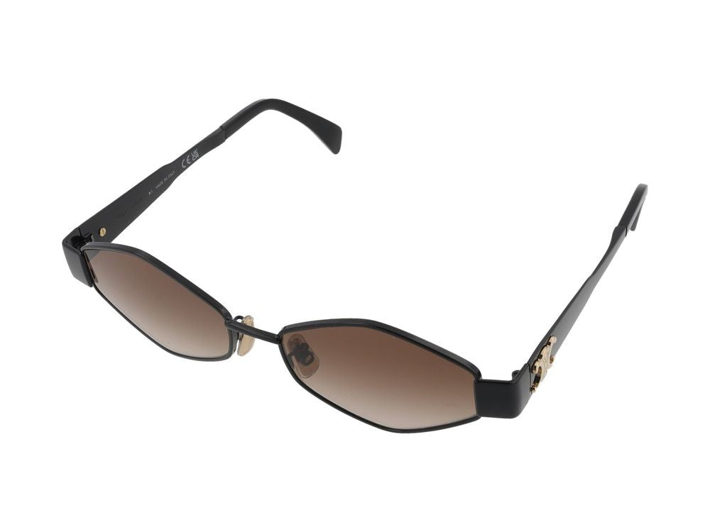 Celine Angular Geometric Brown Gradient Lens Sunglasses