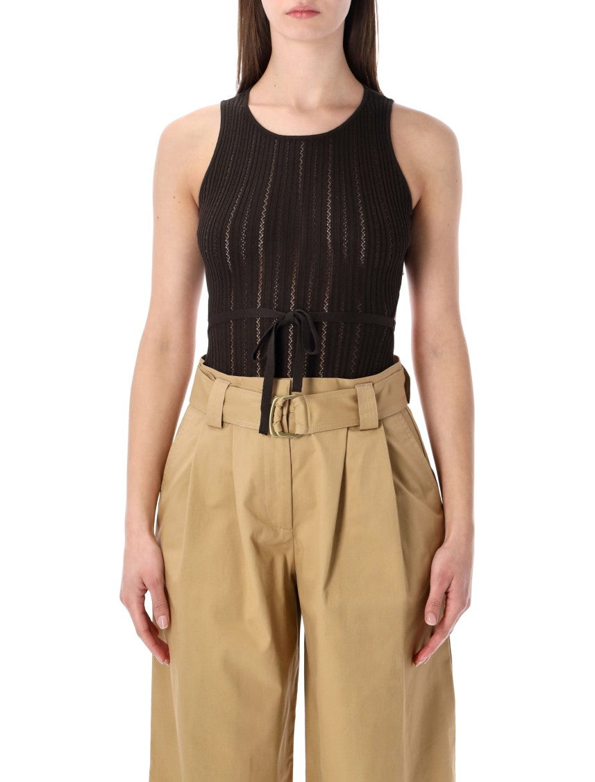 Sessùn Andrade Cotton Knit Openwork Bodysuit