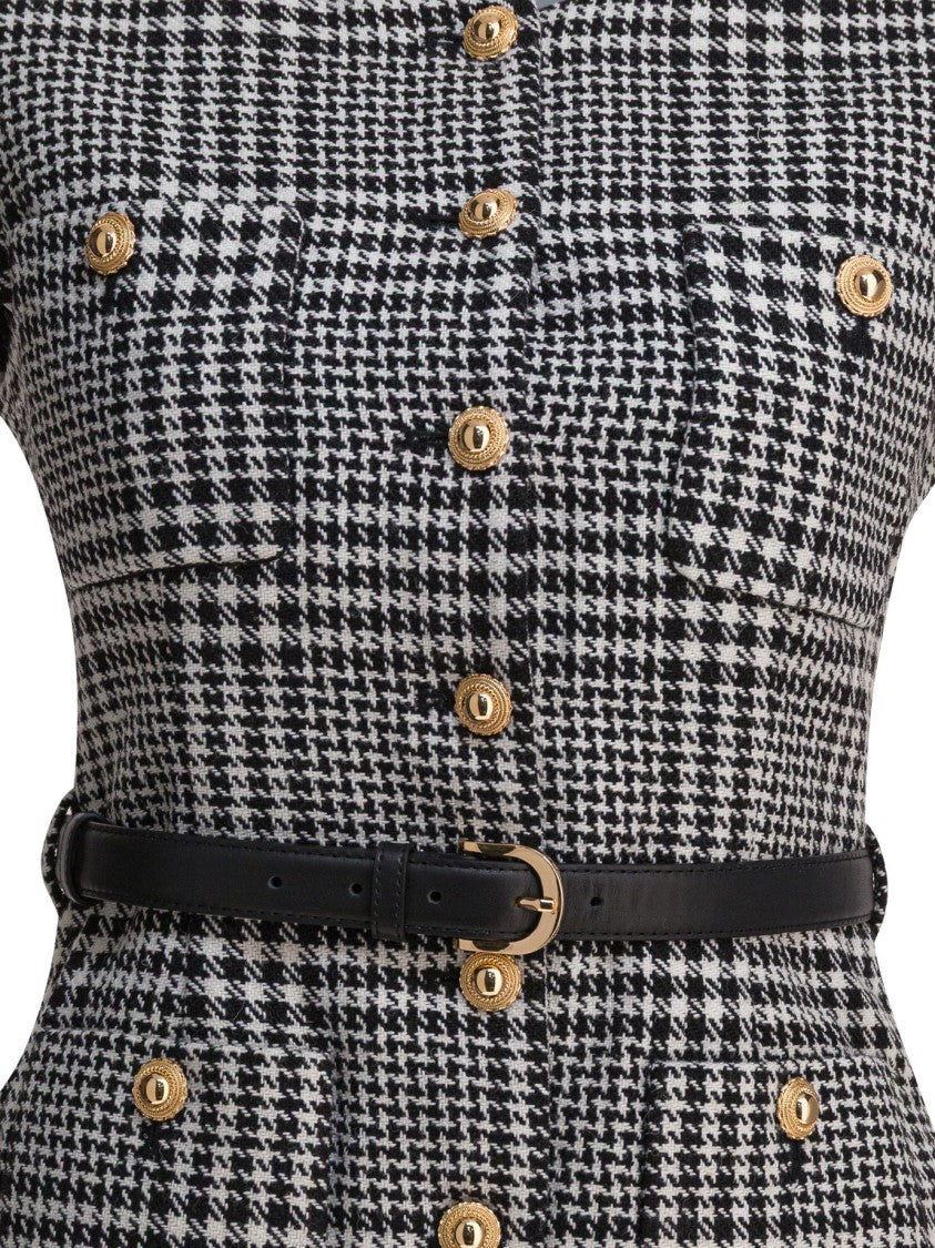 Self-Portrait Tailored Houndstooth Midi Dress