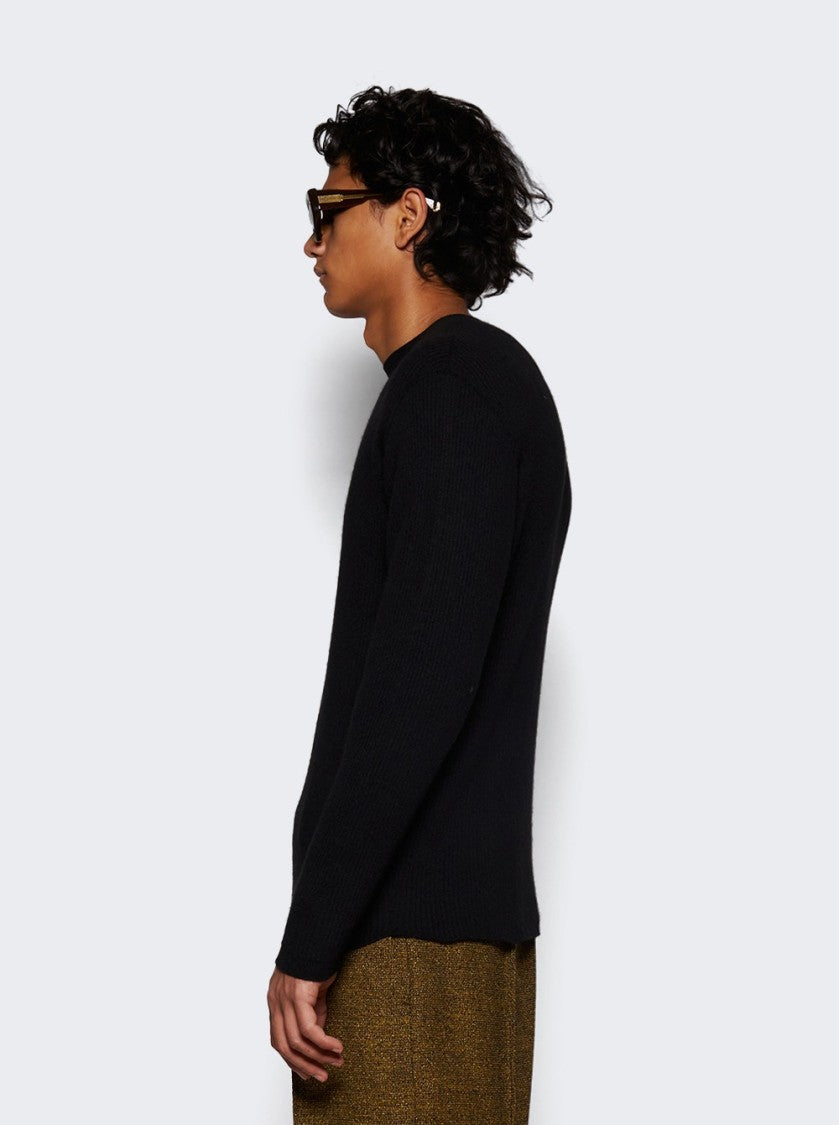 The Elder Statesman Heavy Delicash Crew Sweater Black