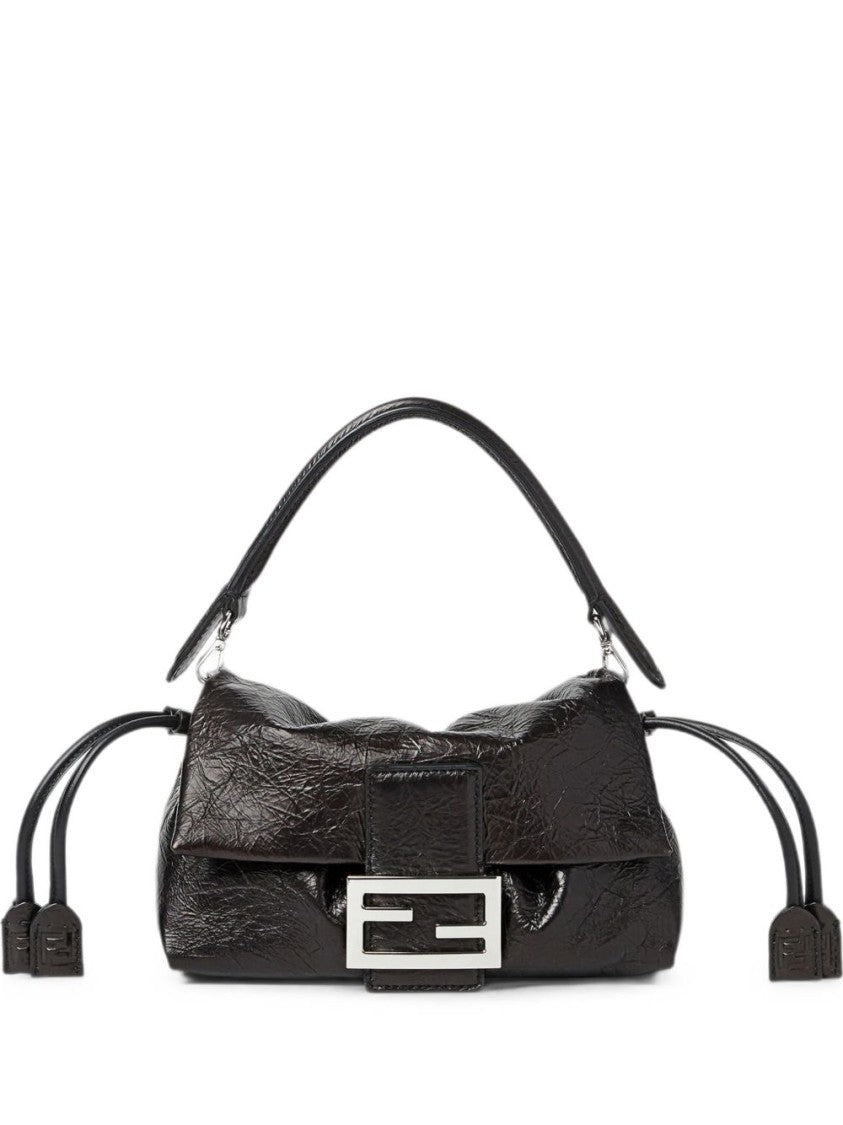 Fendi Black Crinkled Leather Handbag