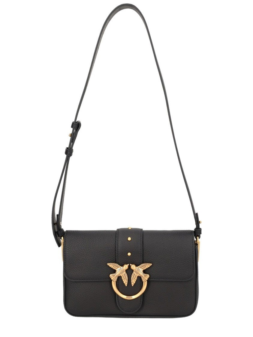 Pinko Pink Love Pebbled Leather Mini Bag