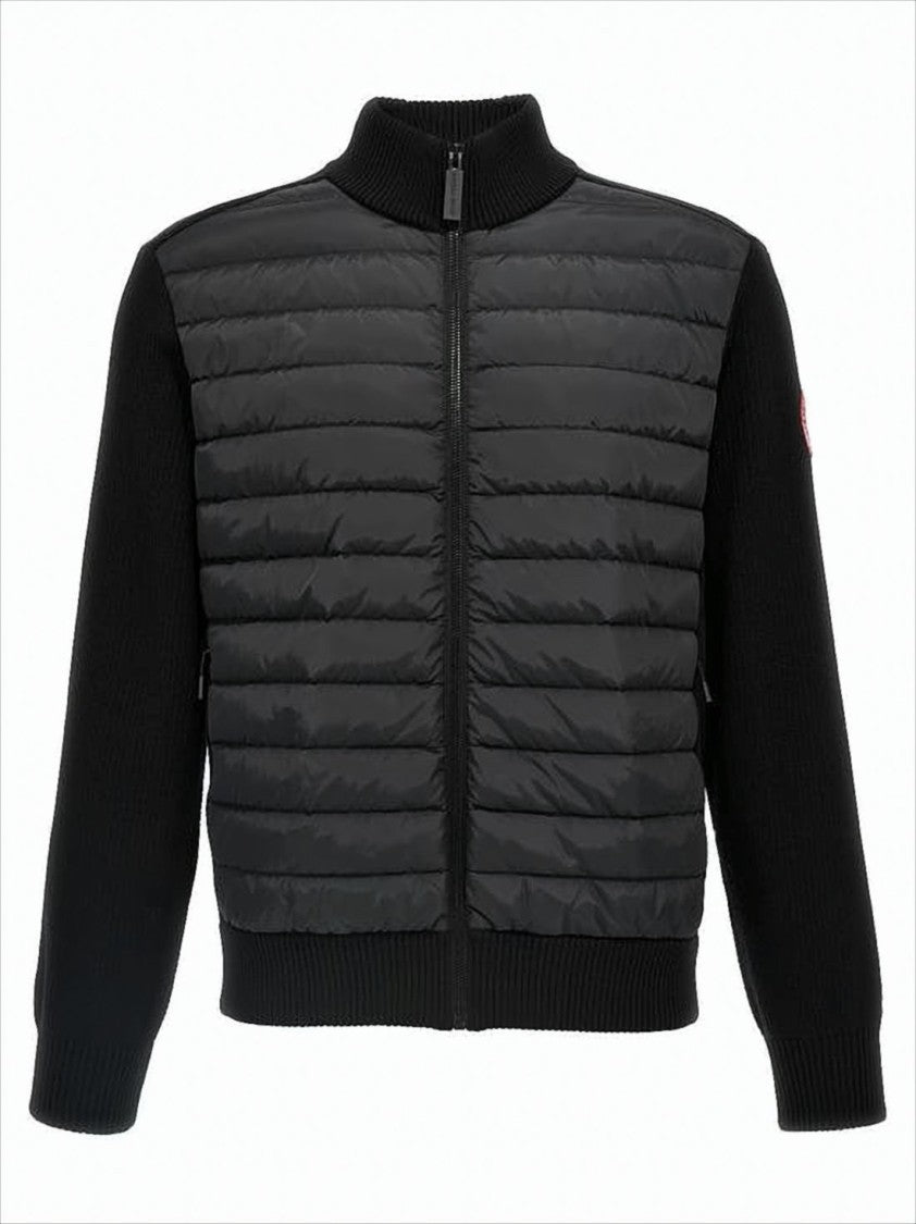 Canada Goose Quilted And Knitted Black Jacket