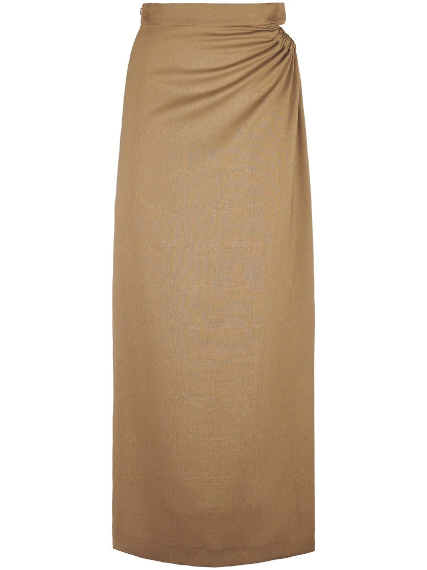 Max Mara Floor-Length Brown Skirt