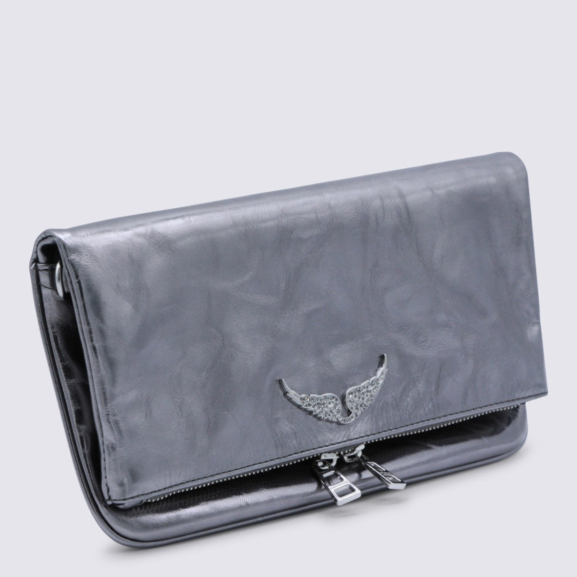 Zadig & Voltaire Silver Leather Rock Vintage Metal Shoulder Bag
