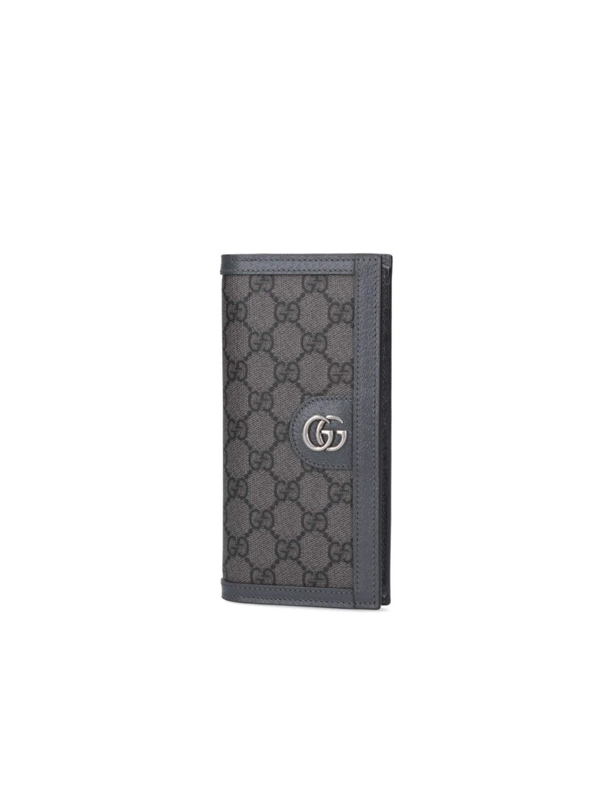 Gucci "Ophidia Gg" Long Bi-Fold Wallet – Grey