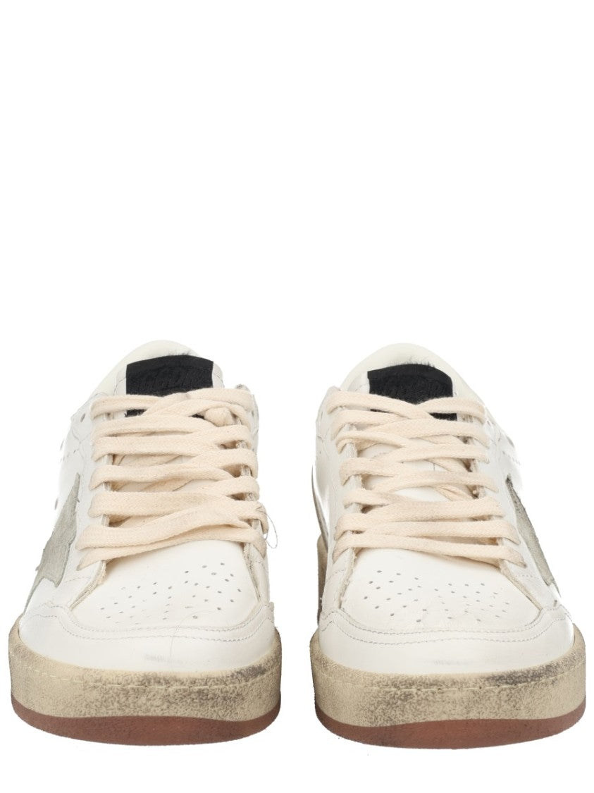 Golden Goose Ballstar Vintage-Inspired Cow Leather Sneakers