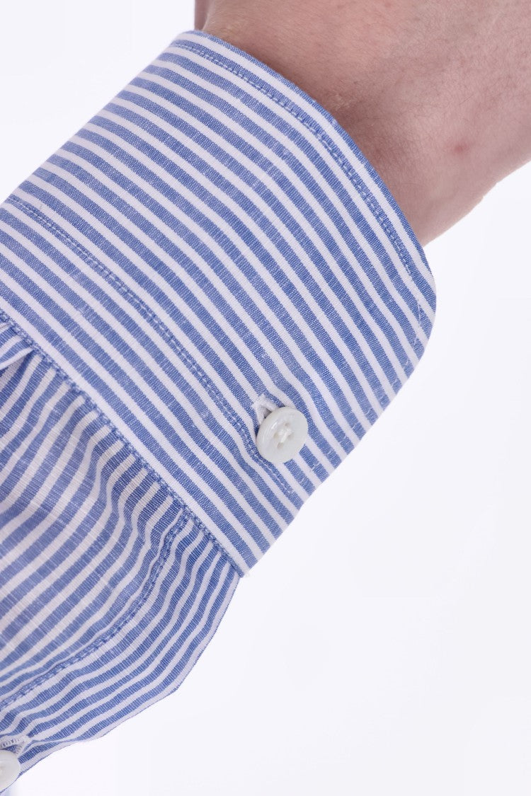 Barba Striped Cotton-Linen Tailored Shirt Cult Line