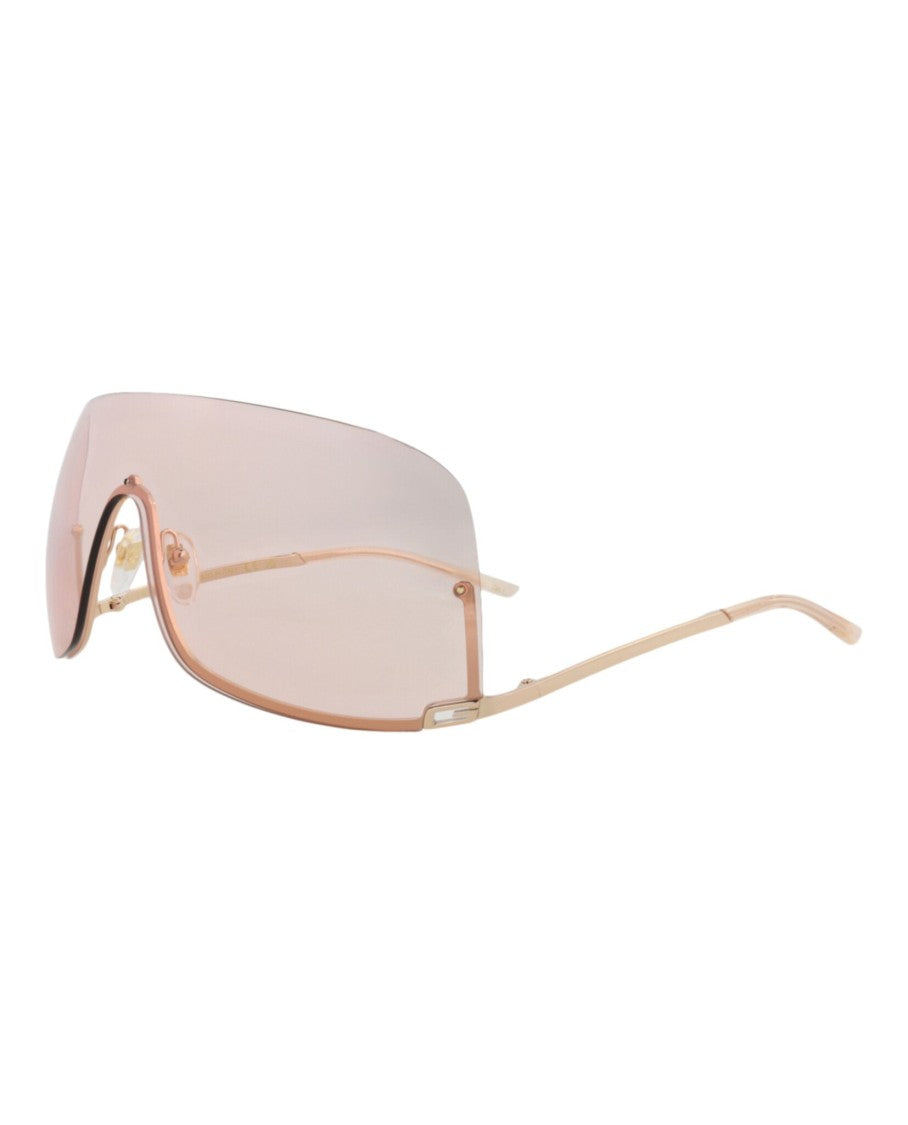 Gucci Shield-Frame Metal Sunglasses