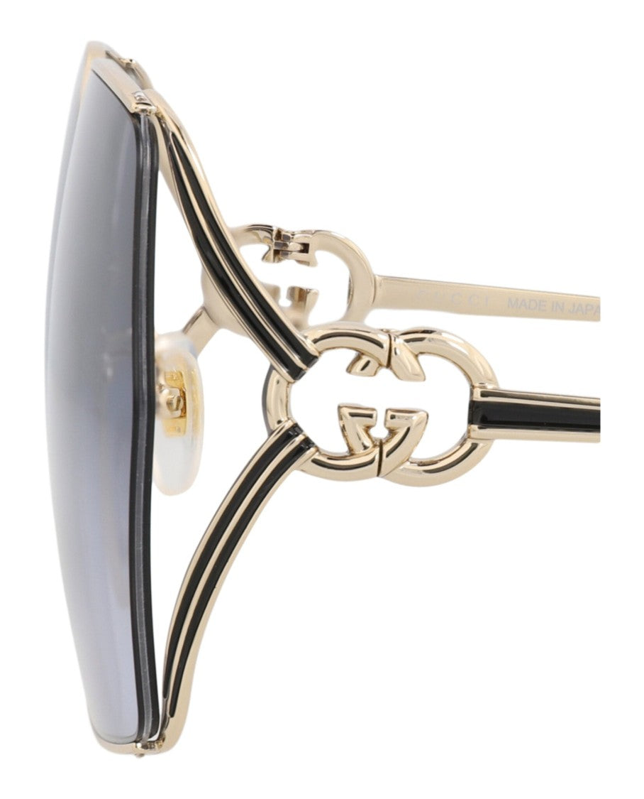 Gucci Square-Frame Metal Sunglasses
