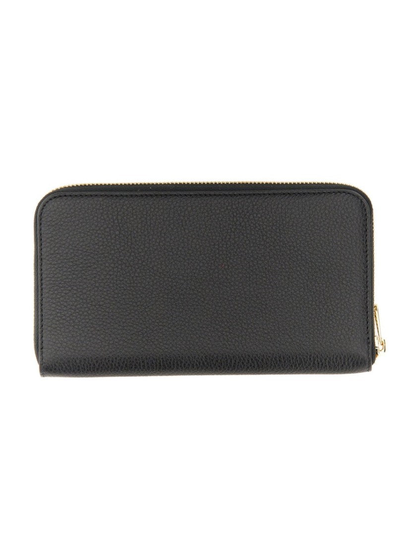 Ferragamo Textured Black Calfskin Gancini Wallet