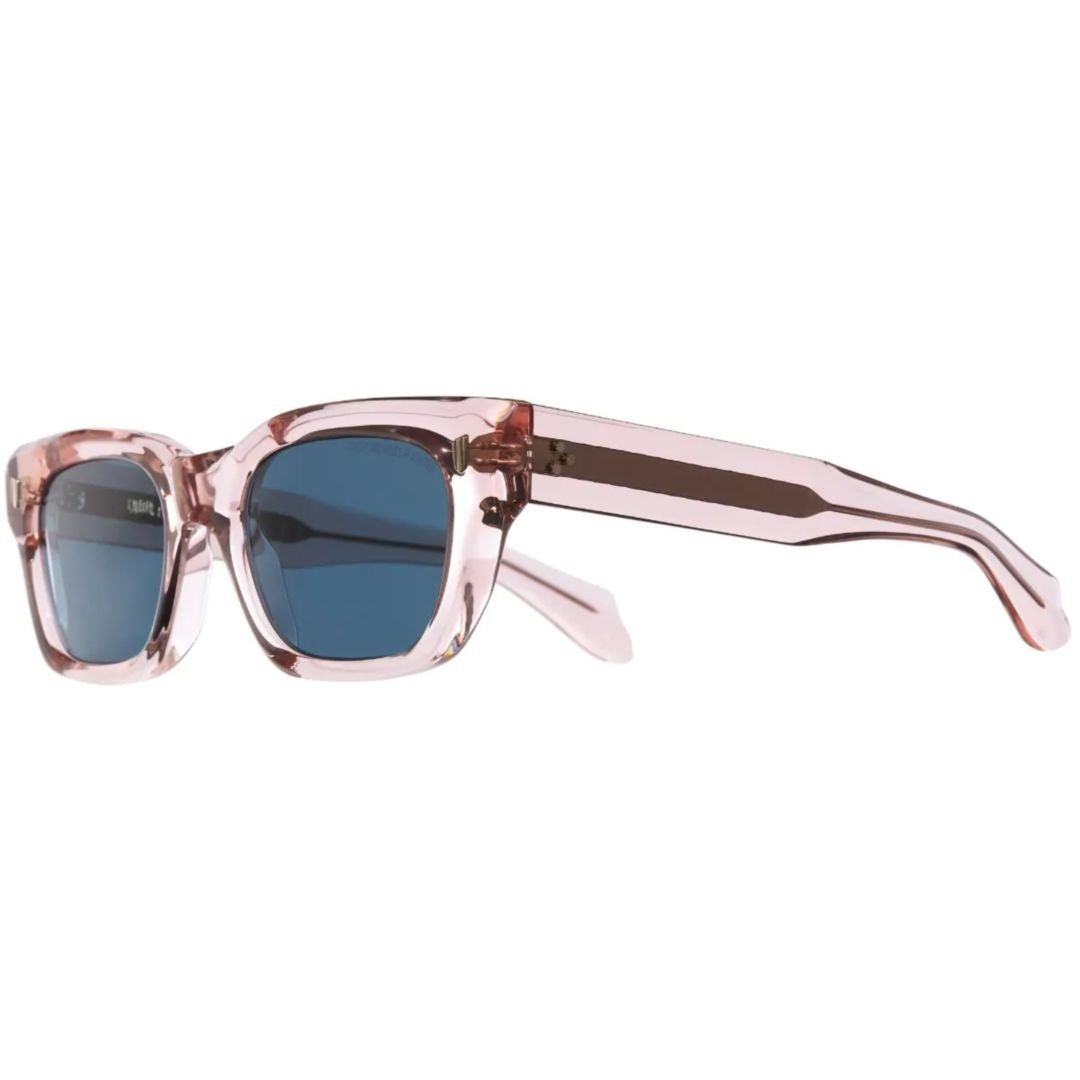 Cutler And Gross 1391-04 53Mm Translucent Light Pink Acetate Sunglasses With Deep Blue Lenses